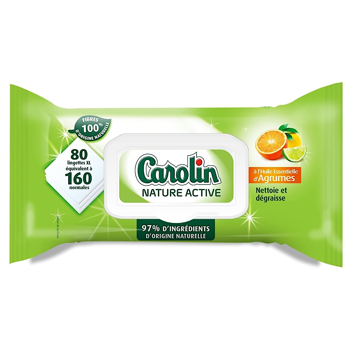 Mitrās virsmu uzkopšanas salvetes Carolin (ATTAUKOJOŠAS) 80x (Francija)