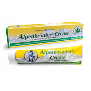 Alpu zālīšu krēms ar VELNASAKNI un KAŅEPJU eļļu 200ml (Vācija)