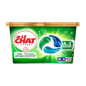 Kapsulas veļas mazgāšanai Le Chat discs 4in1 UNIVERSĀLAS 38x (Francija)