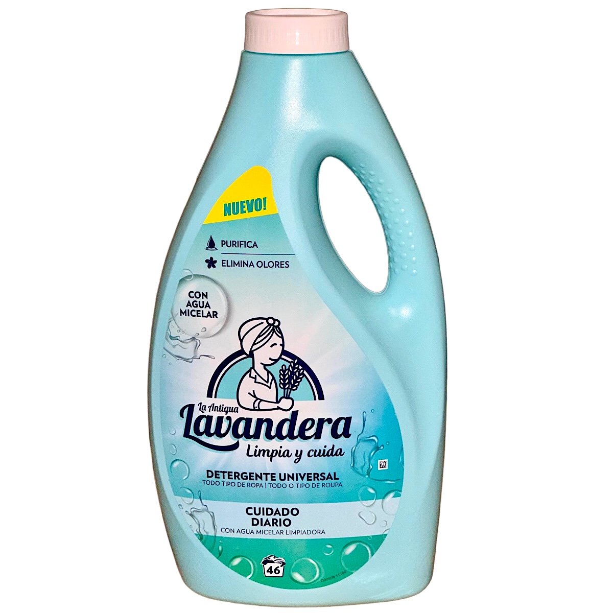 Universāls veļas mazgāšanas līdzeklis La Antiqua Lavandera AR MICELĀRO ŪDENI 46x, 2,3L (Spānija)