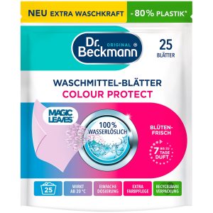 Veļas pulvera plāksnītes Dr.Beckmann KRĀSAINAI veļai, 25gab. (Vācija)