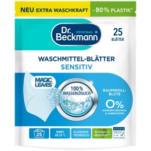 Veļas pulvera plāksnītes Dr.Beckmann JUTĪGAI ādai, 25gab. (Vācija)
