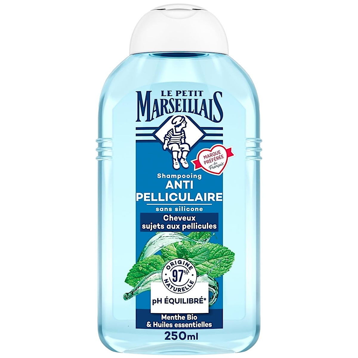 Šampūns PRET BLAUGZNĀM Le Petit Marseillais ar piparmētru un eļļām, 250ml (Francija)