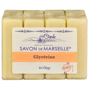 Marseļas ziepes ar glicerīnu LaCigale, 4x100gr (Francija)