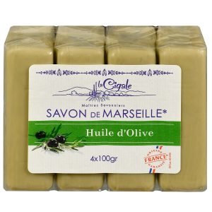 Marseļas ziepes ar olīvu eļļu LaCigale, 4x100gr (Francija)