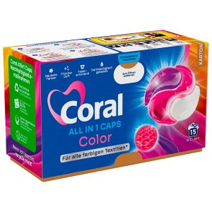 Kapsulas Coral Color all in1 KRĀSAINAM tekstilam, 15gb., Vācija
