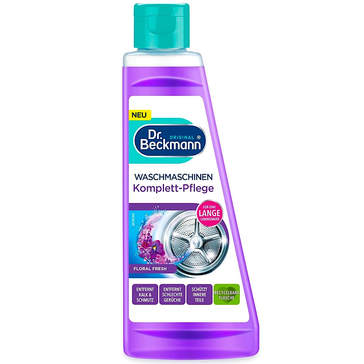 Veļas mašīnas tīrīšanas-atkaļķošanas līdzeklis Dr.Beckmann Floral Fresh 250ml (Vācija)