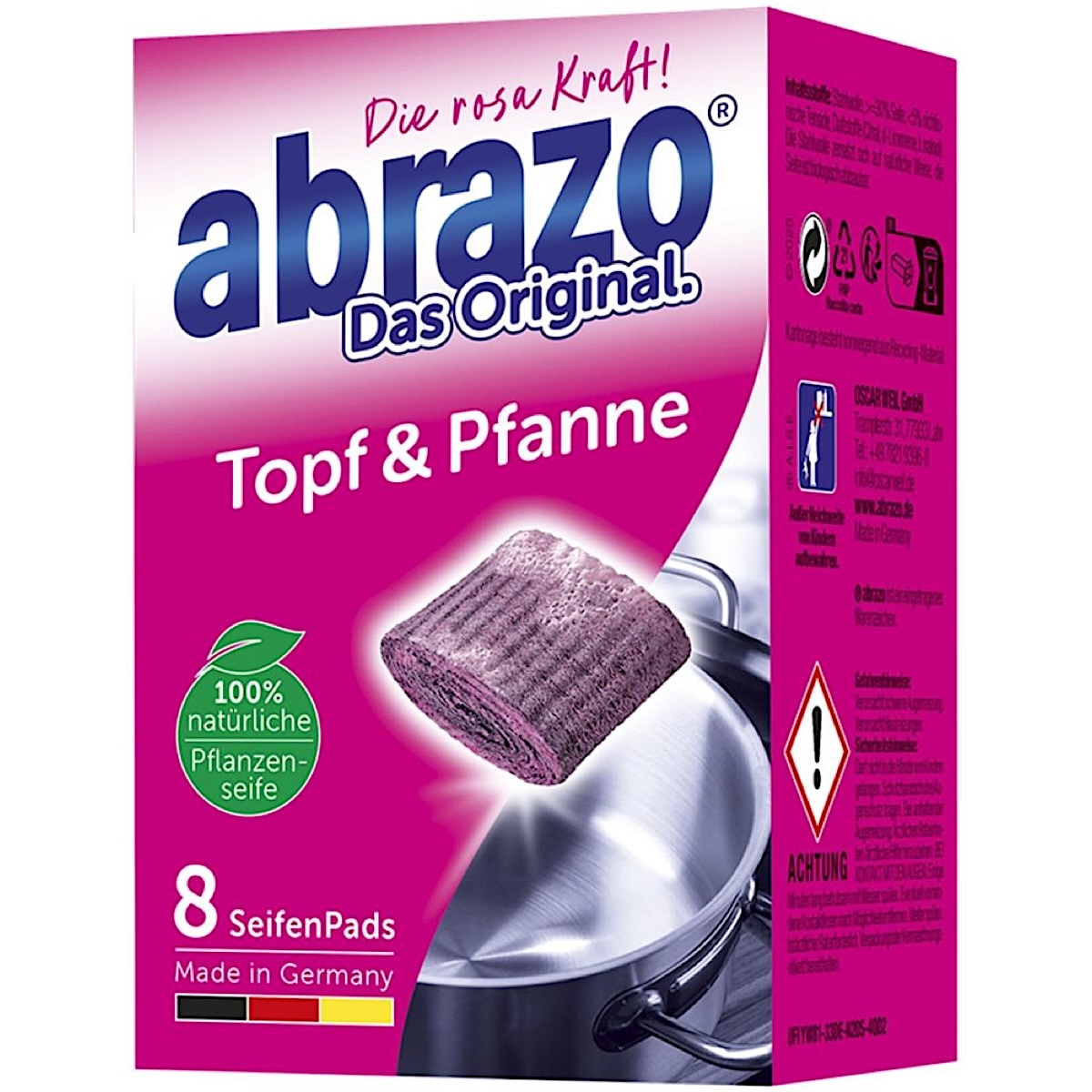 Abrazīvās tērauda "vilnas" švammes Abrazo katliem, pannām, traukiem 8gb.,(Vācija)