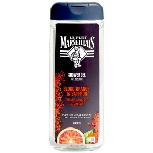 Dušas želeja, šampūns, skūšanas putas Le Petit Marseilials  asins apelsīns un safrāns, 380 ml