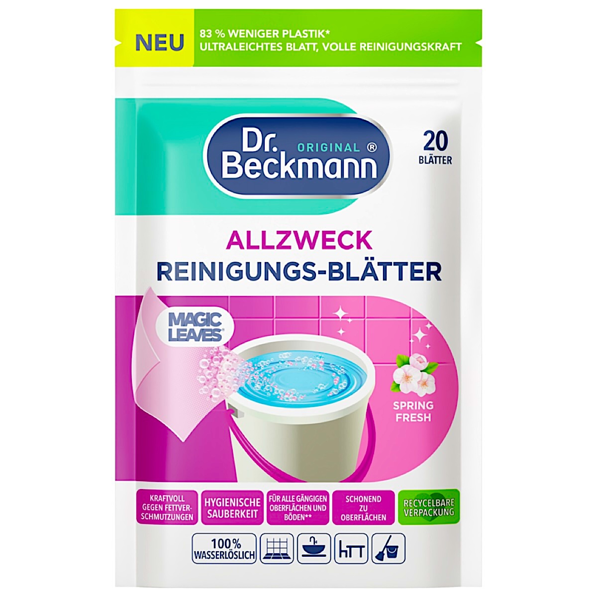 Multi uzkopšanas plāksnītes Dr.Beckmann Magic Leaves 20gb.