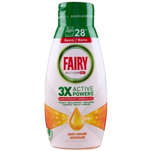 Trauku mazgāšanas gēls TRAUKU MAŠĪNAI Fairy Platinium 3XActive Power anti-odore 28x 504ml (Spānija)