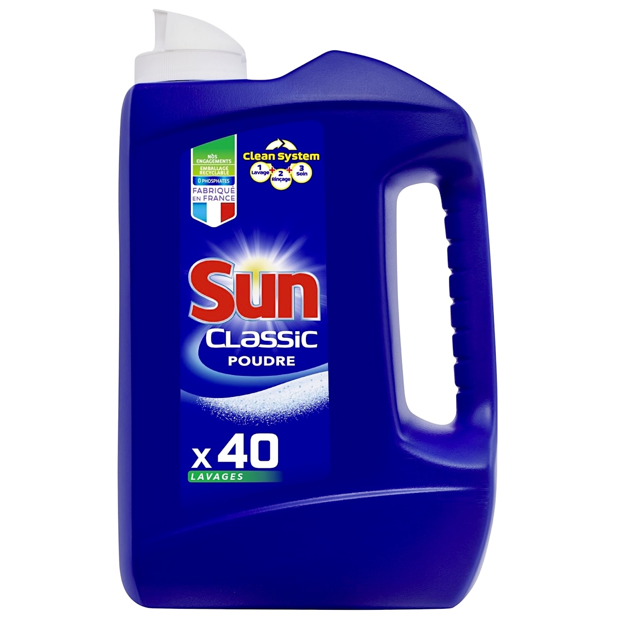Sun Classic trauku mazgāšanas pulveris trauku mašīnām 40x (Francija)